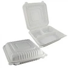 9" 3-C Hinged Container - Plastic